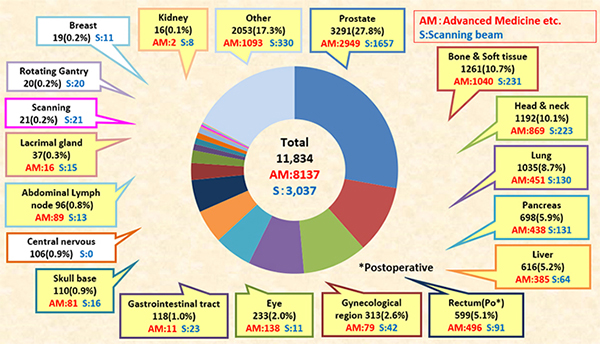 The number of patients receiving heavy ion radiotherapy in the National Institute of Radiological Sciences